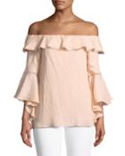 3/4-sleeve Off-the-shoulder Blouse