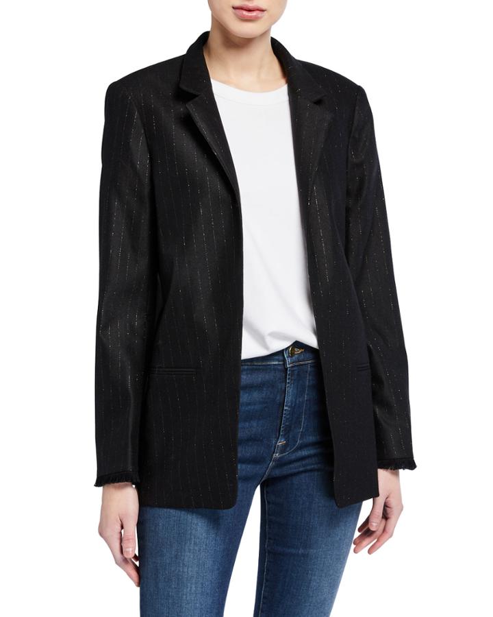 Volly Stripes Open Fringe Jacket