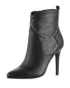 Plot Studded Leather Booties