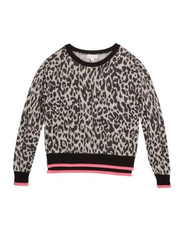 Girl's Knit Leopard Sweater,
