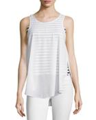 Striped Layered Tank, Ivory/black