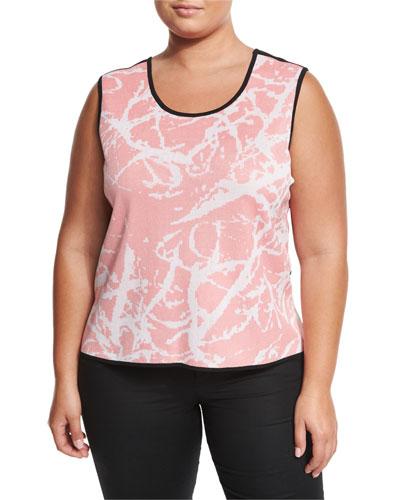 Reversible Printed Tank Top, Black,