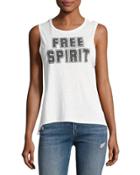 Free Spirit Graphic Tank, White