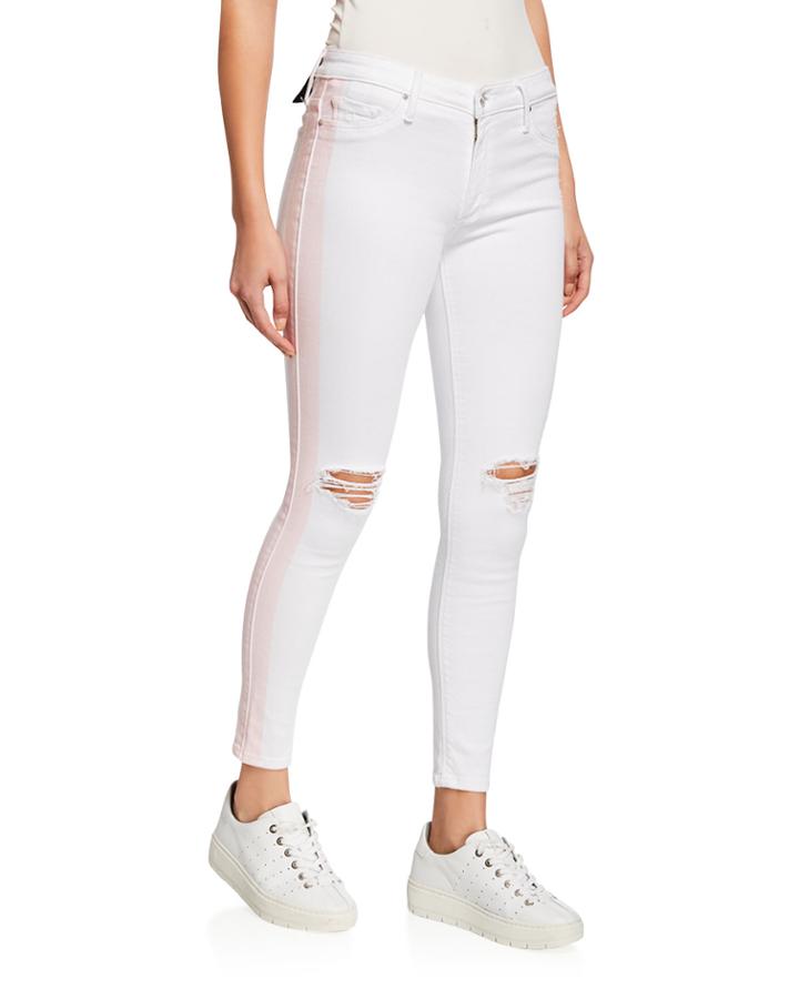 Jude Crop Mid-rise Jeans W/ Tuxedo