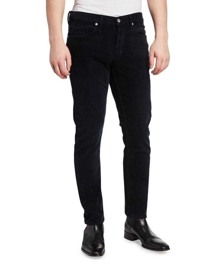 Men's Slim-fit Corduroy Pants, Navy