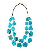 Double-row Howlite Nugget Necklace, Turquoise
