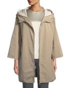 Taffeta Zip-front Trench Coat