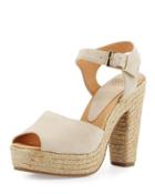 Sasha Suede Espadrille Peep-toe