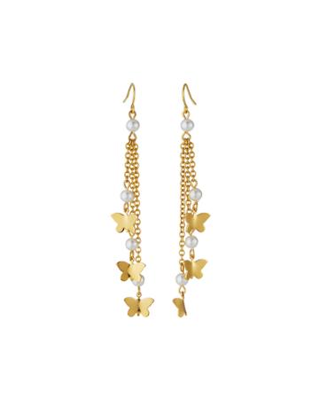 Butterfly Pearly Drop Earrings