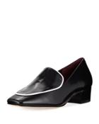 Cecilia Square-toe Loafer, Black/white