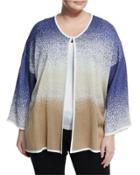 3/4-sleeve Ombr&eacute; Jacket, Multi,
