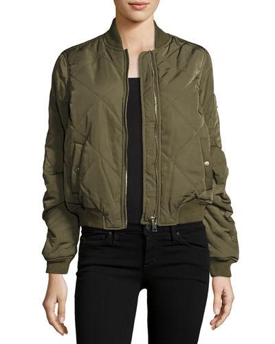 Quilted Woven Bomber Jacket