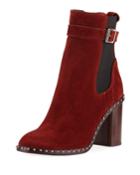 Romi Suede Block-heel Bootie
