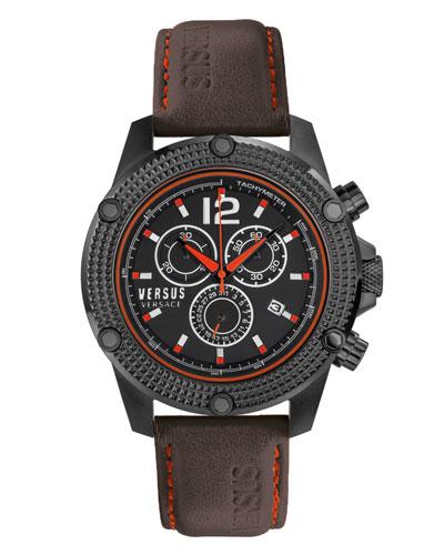 45mm Aventura Oversized Chronograph Watch, Black/black