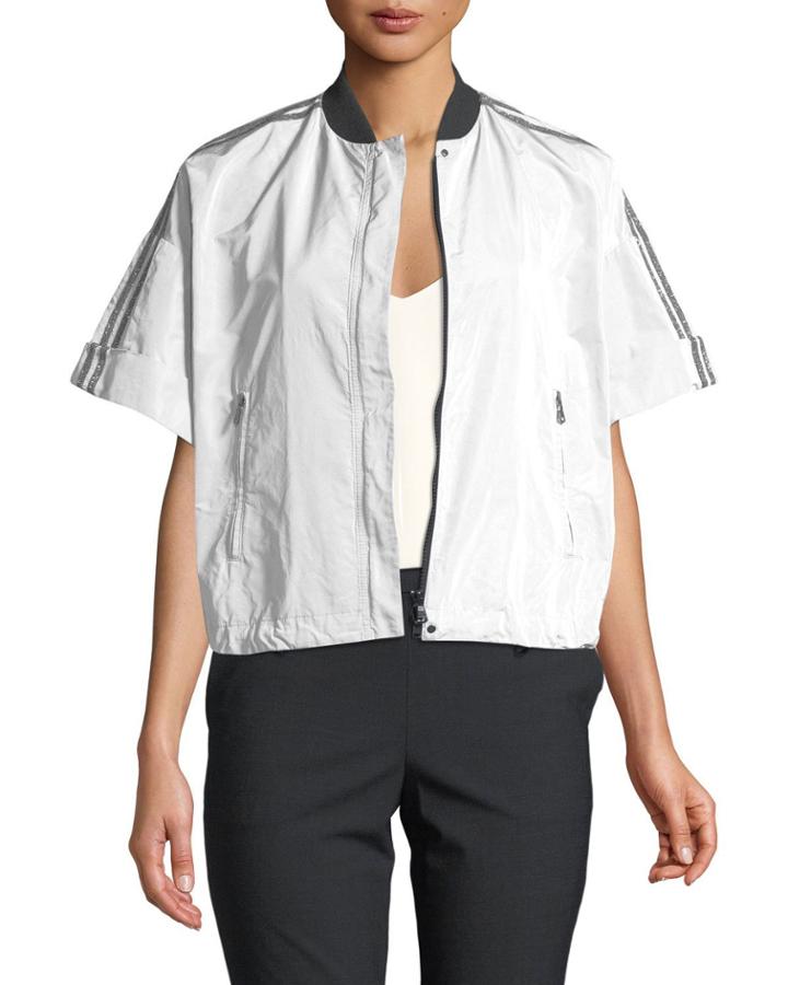 Monili-striped Short-sleeve Jacket