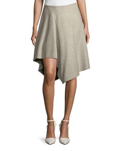 Asymmetrical Flared Wool-blend