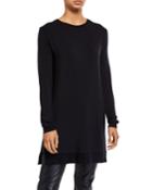 French Terry Long-sleeve Crewneck Tunic