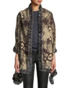 Animal Print Wrap W/fur Trim