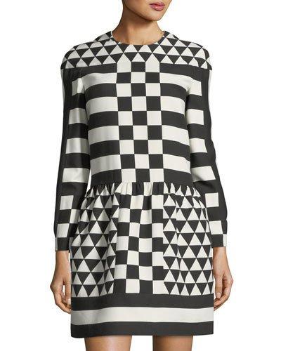 Mixed Geometric Printed Dress
