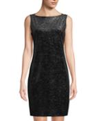 Glitter Velvet Sheath Dress With