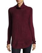 Cowl-neck Ribbed Sweater, Bordeaux