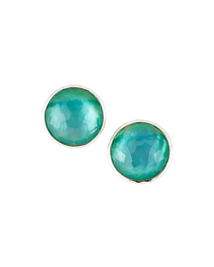 Wonderland Large Lollipop Stud Earrings, Denim Blue