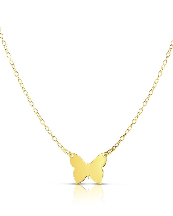 14k Italian Butterfly Pendant Necklace