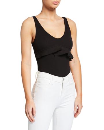 Kelly Ribbed Ruffle Bodysuit