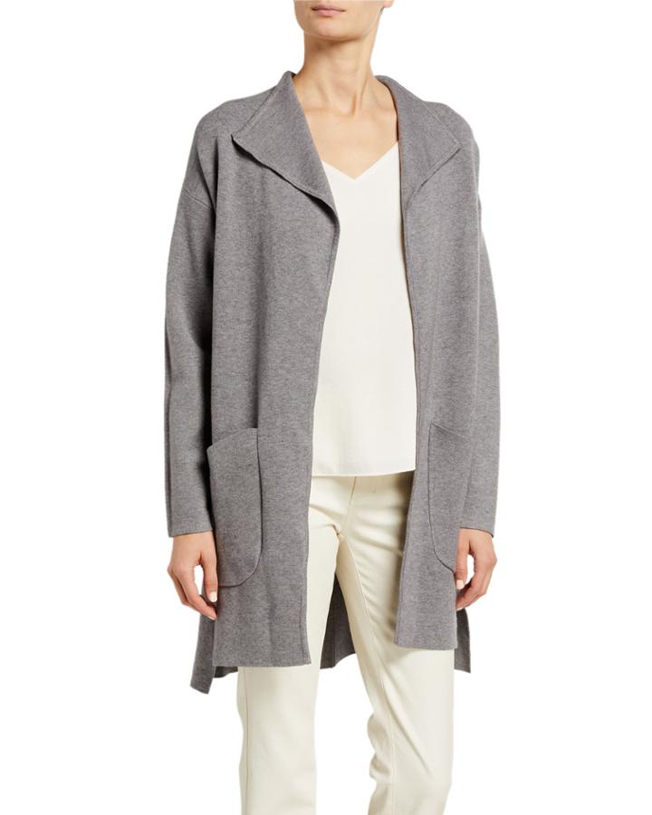 Long-sleeve Envelope Collar Cardigan Coat