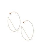 14k Diagonal Wire Hoop Earrings