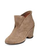 Oden Suede Wedge Bootie, Taupe