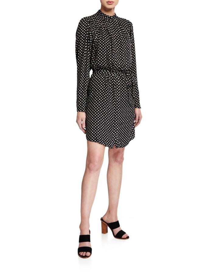 Myune Dot-print Batwing-sleeve
