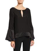 Maia Flare-sleeve Keyhole Top