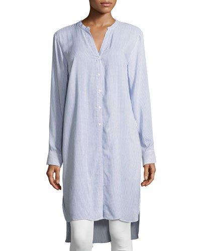 Arabella Long-sleeve Tunic, Blue Pattern