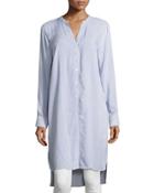 Arabella Long-sleeve Tunic, Blue Pattern
