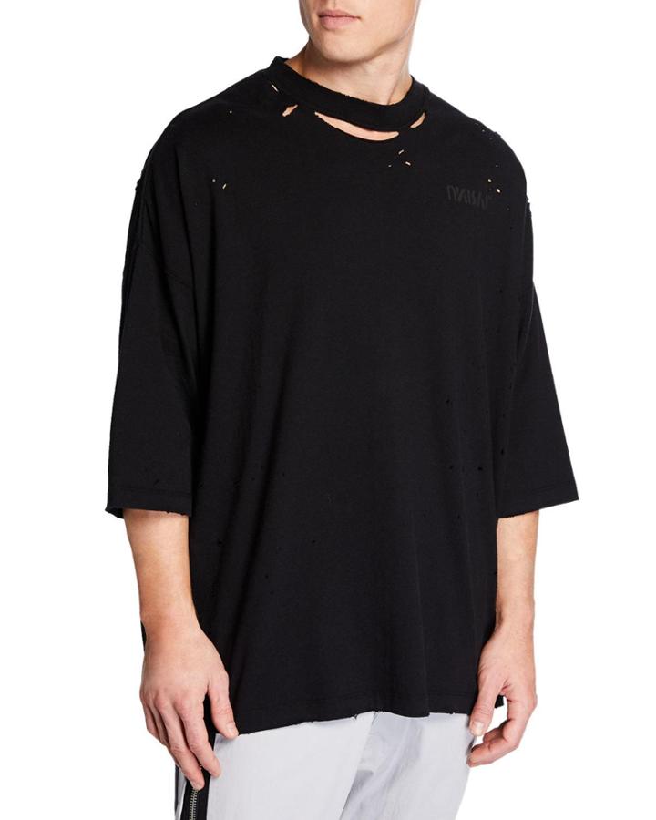 Men's Distressed T-shirt With