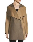 Two-tone Wool-blend Topper Coat