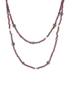 24k Single-strand Mixed-stone Necklace,