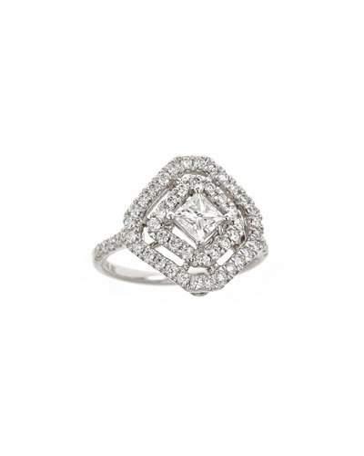 18k White Gold Square-shape Diamond Ring