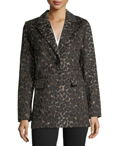 Kendall Leopard-print Single-breasted Coat