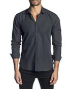 Men's Semi-fitted Micro-dot Long-sleeve Button-down
