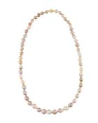 14k Multihued Baroque Freshwater Pearl Rope Necklace,