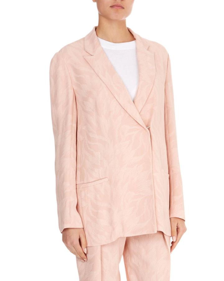 Hook-closure Peak-lapel Palm-jacquard Jacket
