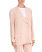 Hook-closure Peak-lapel Palm-jacquard Jacket
