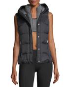 Mixed Systems Puffer Vest, Black