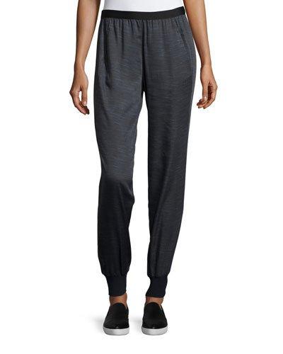 Slub-knit Tapered Jogger Pants, French Blue