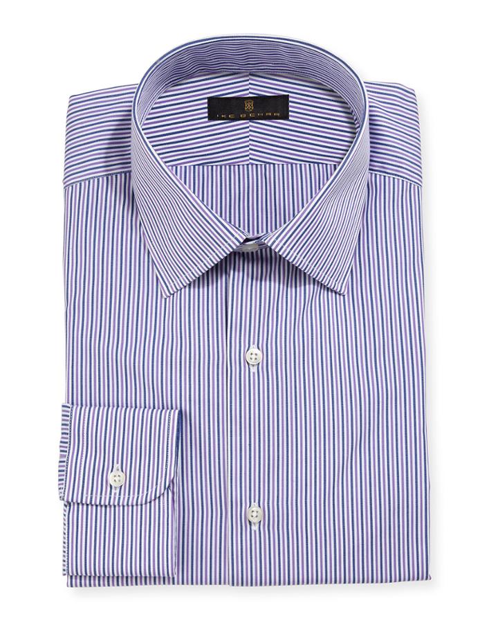 Gold Label Striped Dress Shirt, Purple/gray