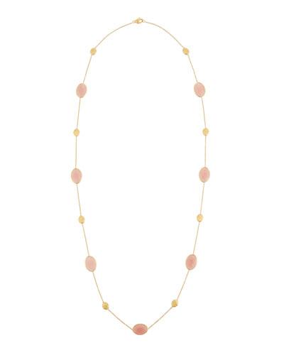 Siviglia 18k Long Quartz Station Necklace