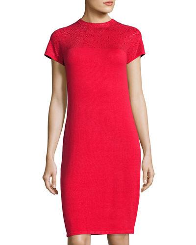 Beaded Short-sleeve Dress
