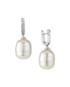 14mm White Baroque Pearl Drop Earrings